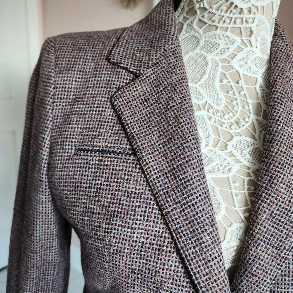 euc PEABODY House tweed brown RUST adorable blazer jacket 11/12 romania
